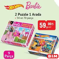 HOT WHEELS/BARBİE LİSANSLI 2 PUZZLE 1 ARADA YAPBOZ HOT WHEELS/BARBİE LİSANSLI 2 PUZZLE 1 ARADA YAPBOZ